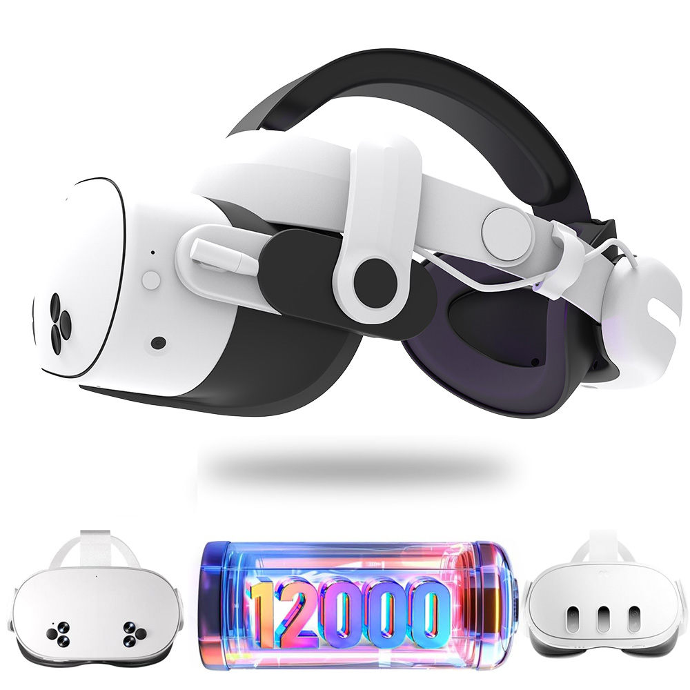 Gaming Accessories Headset - For Quest3S VR Headset 12000mAh Adjustable