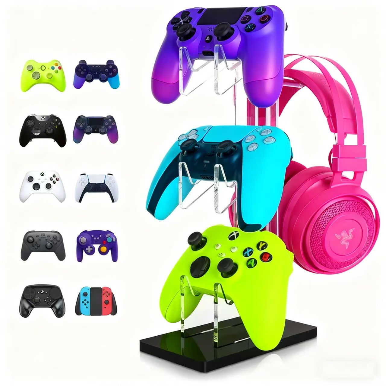 Gaming Accessories Headset - Universal 2/3 Tier Controller Holder and