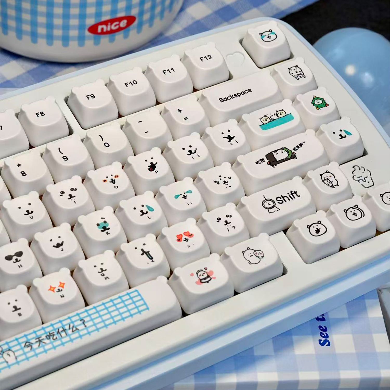 Gaming Accessories Japan - Kawaii Cartoon Joke Bear PBT Keycap