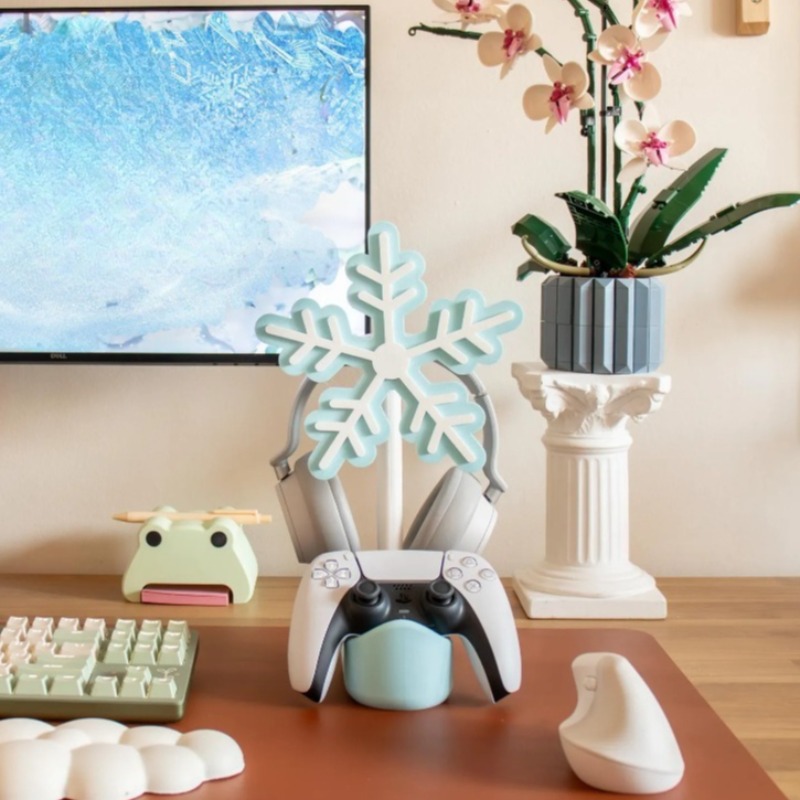Gaming Accessories To 3D Print - Snowflake Headphone Stand 3D Printing Cute