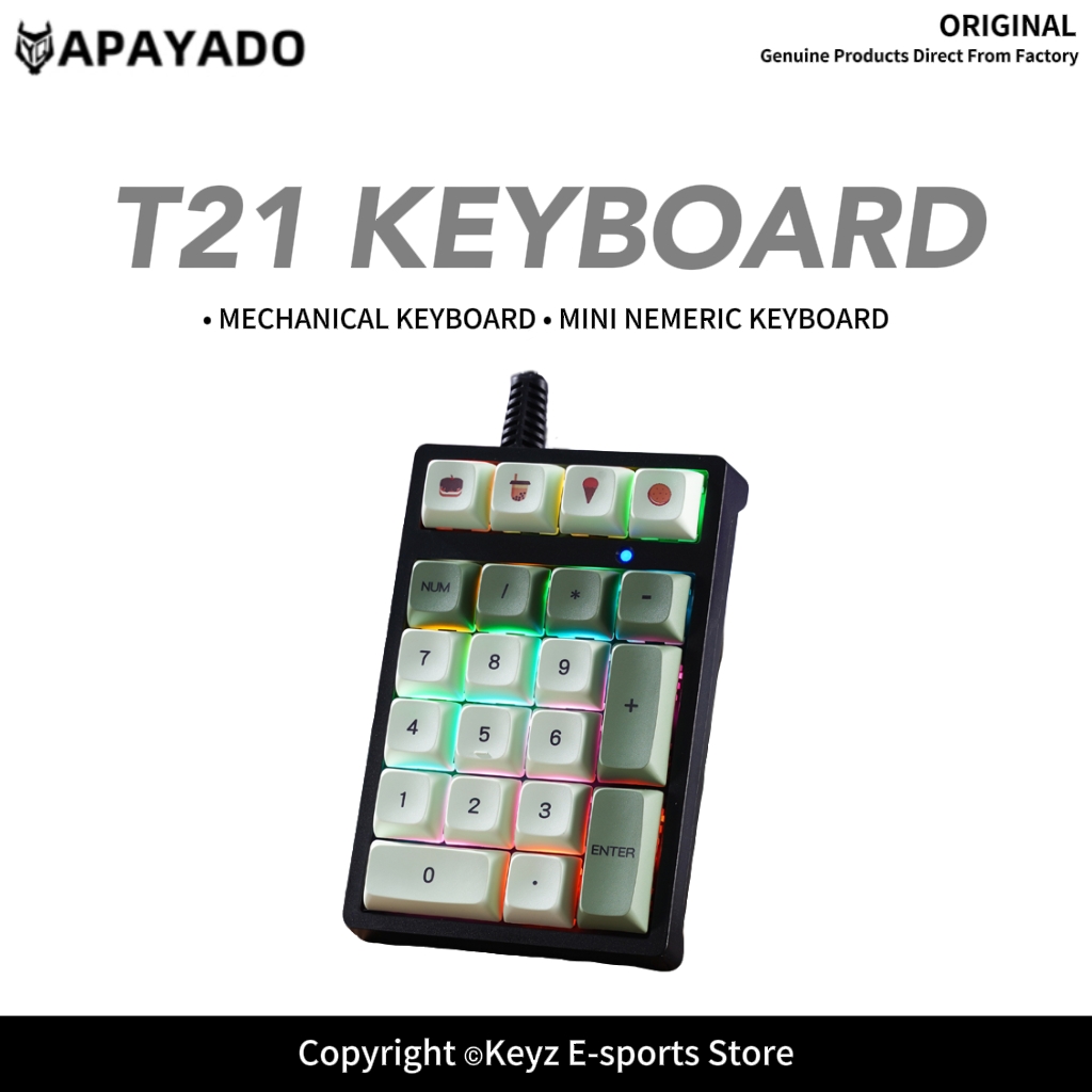 Keyboard Numpad Separate - 21-Key Mini Wired Keypad RGB Backlight