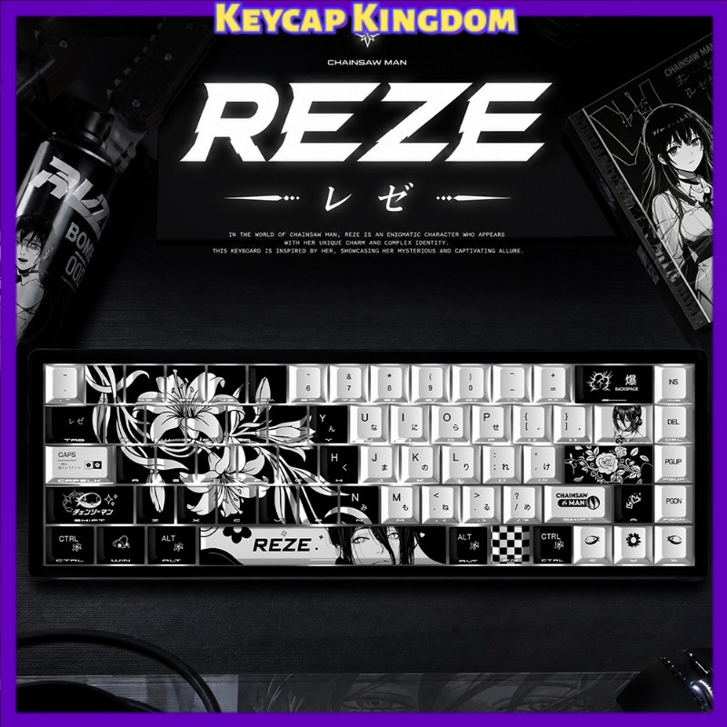 Gaming Accessories To Gift - NEW Reze 5.0 Anime Keycaps Chainsaw