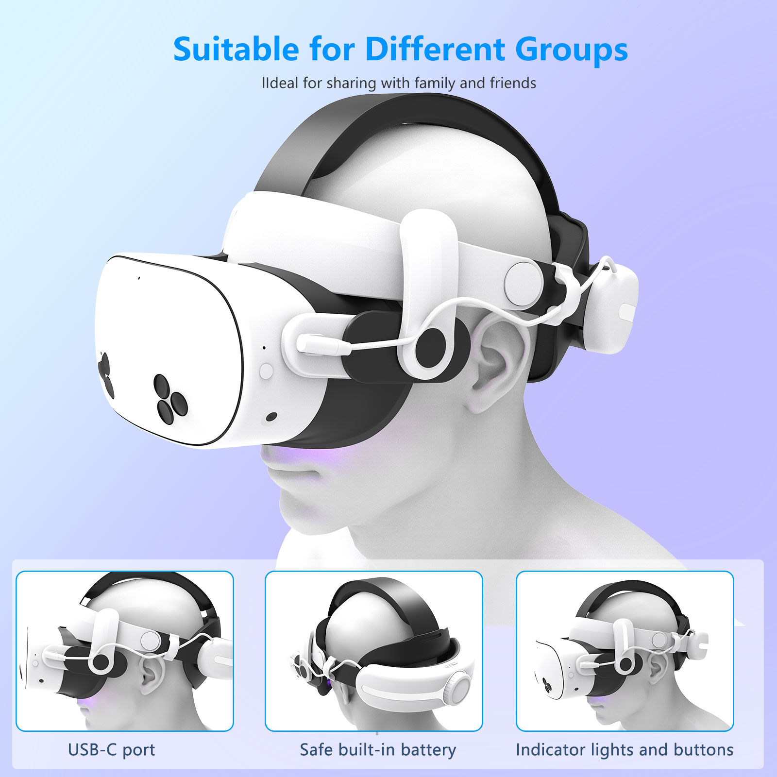 For Quest3S VR Headset 12000mA - Gaming Accessories Headset 评论和价格
