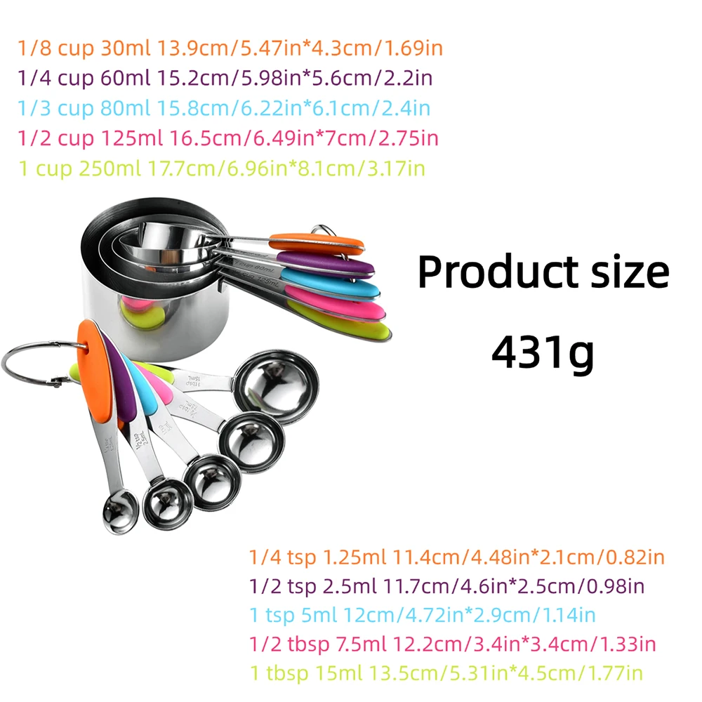 5/10Pcs Stainless Steel Measur - Gaming Kitchen Accessories 评论和价格