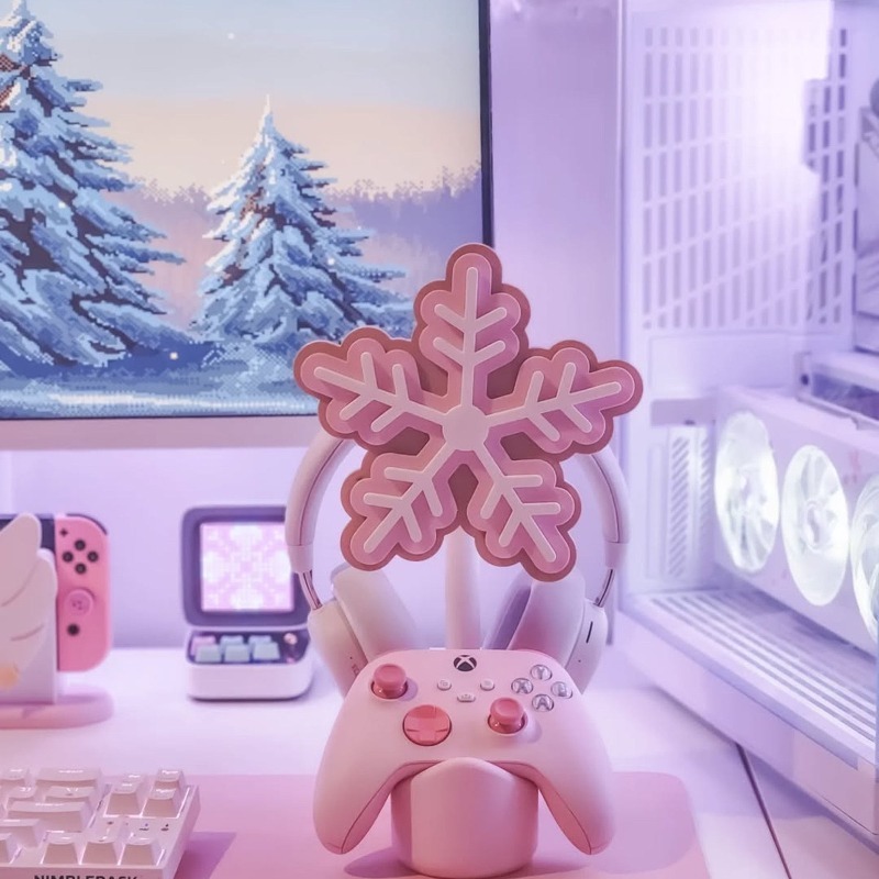 Snowflake Headphone Stand 3D P - Gaming Accessories To 3D Print 评论和价格