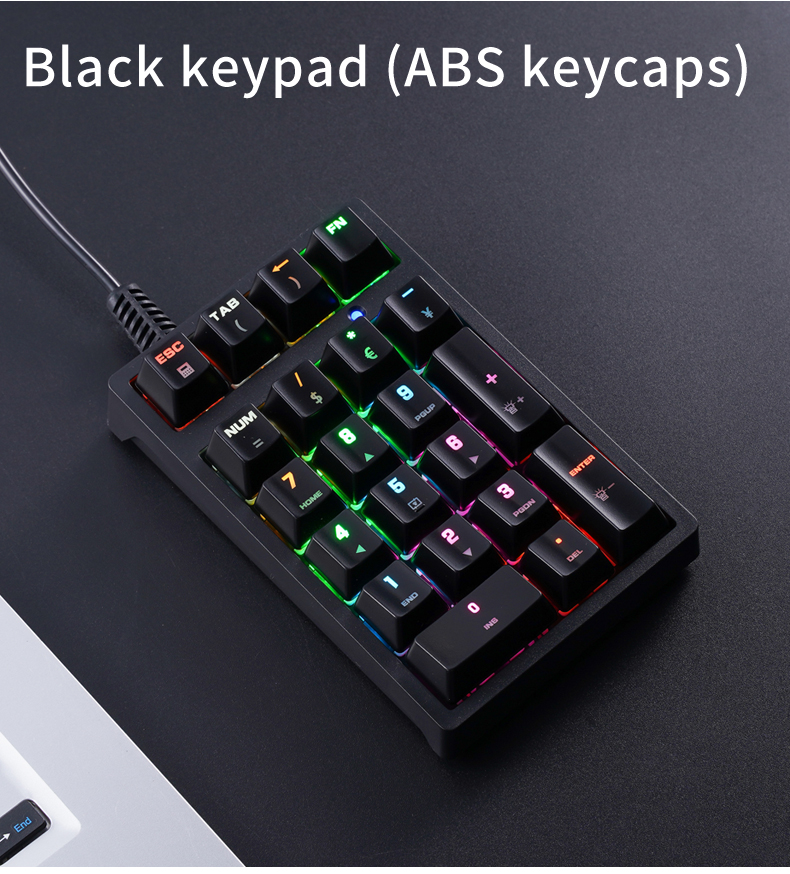 21-Key Mini Wired Keypad RGB B - Keyboard Numpad Separate 评论和价格