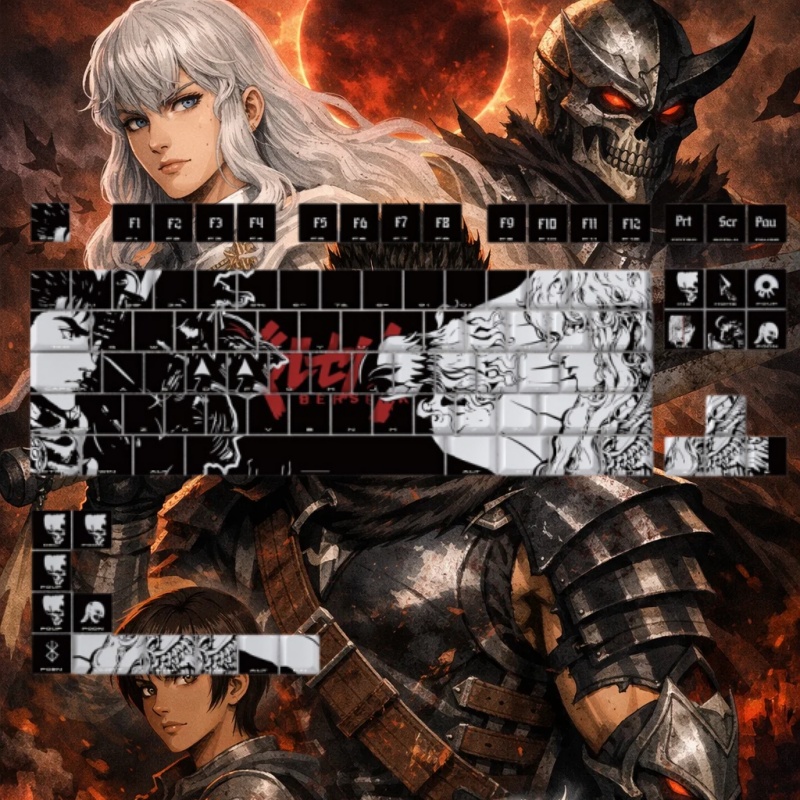 BERSERK Theme Anime Keycap 98  - Gaming Accessories To Gift 评论和价格