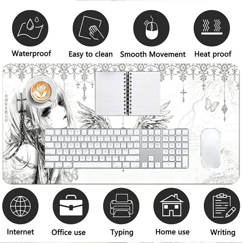 Leather Mousepad Black White A - Gaming Accessories Deals 评论和价格