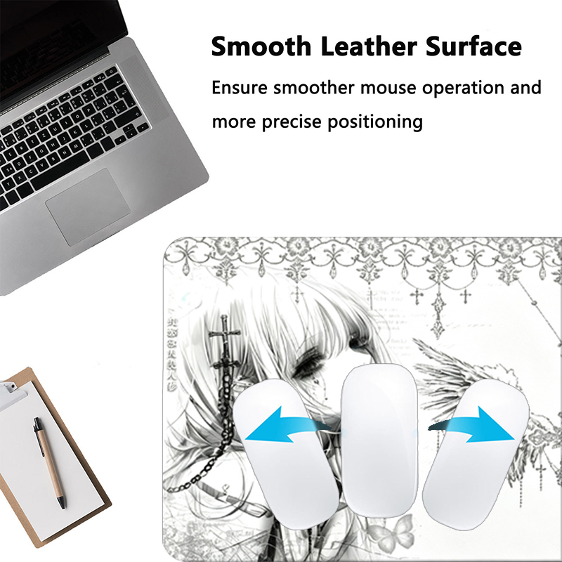 Leather Mousepad Black White A - Gaming Accessories Deals 评论和价格