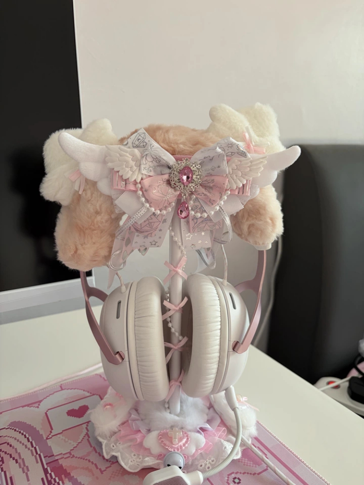 Cute Lace Headphone Stand Pink - Gaming Accessories Headset 评论和价格